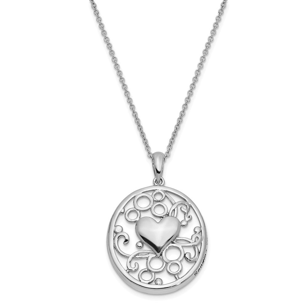Rhodium Plated Sterling Silver Sending You My Love Heart Necklace, Item N9417 by The Black Bow Jewelry Co.