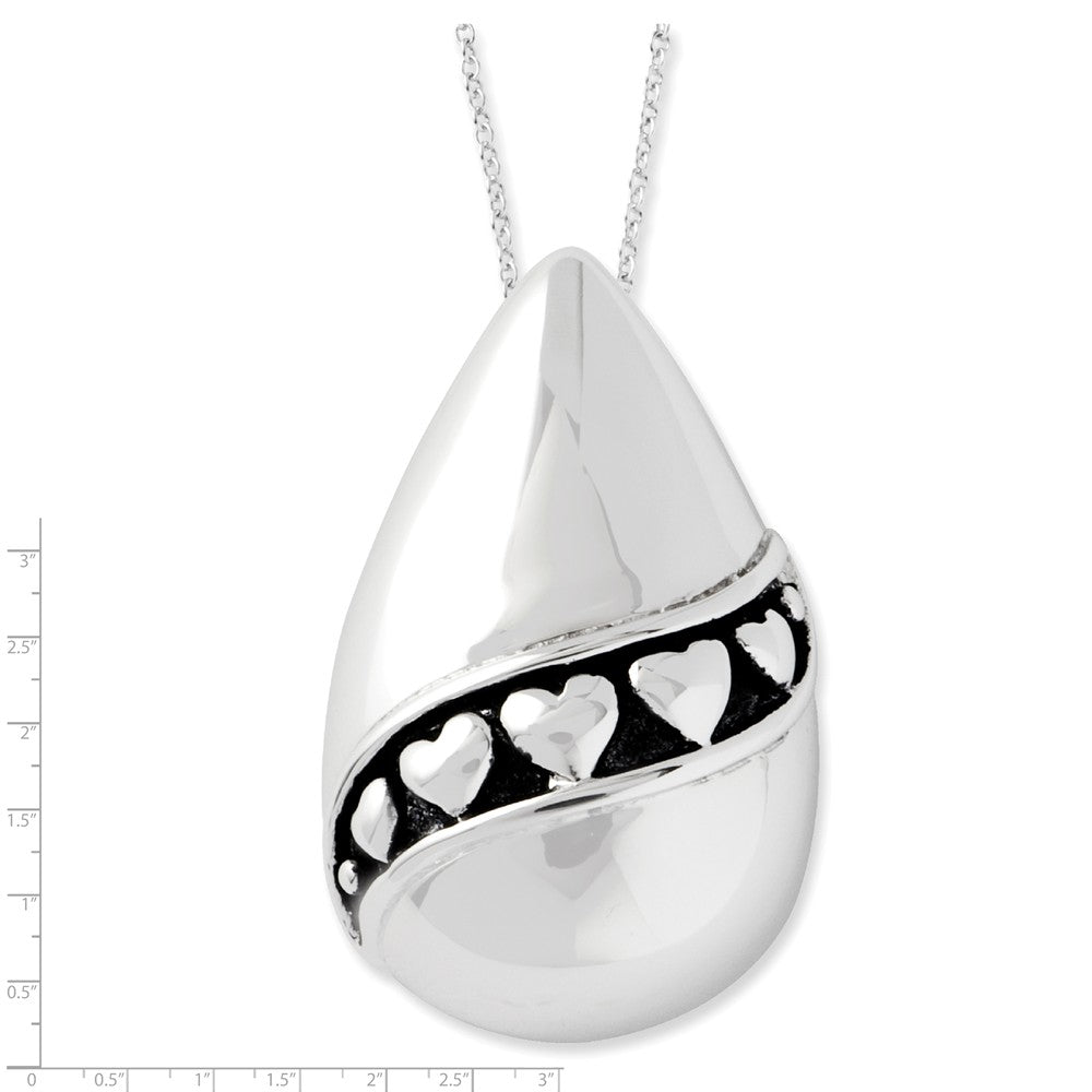 Alternate view of the Rhodium Plated Sterling Silver Remembrance of Love Necklace, 18 Inch by The Black Bow Jewelry Co.