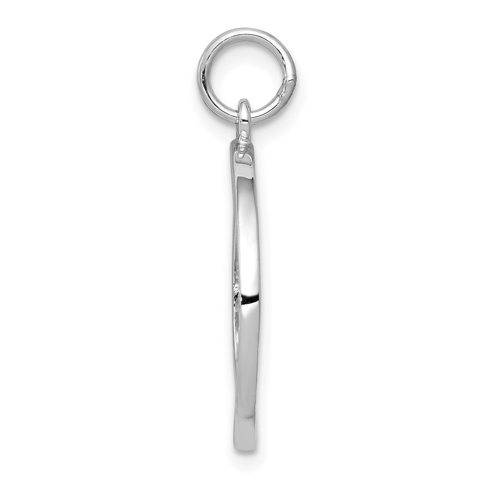 Alternate view of the 14k White Gold New York Circle Charm, 18mm by The Black Bow Jewelry Co.