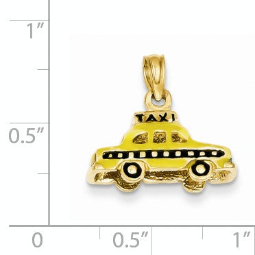 Alternate view of the 14k Yellow Gold 3D Yellow Enameled Taxi Pendant by The Black Bow Jewelry Co.