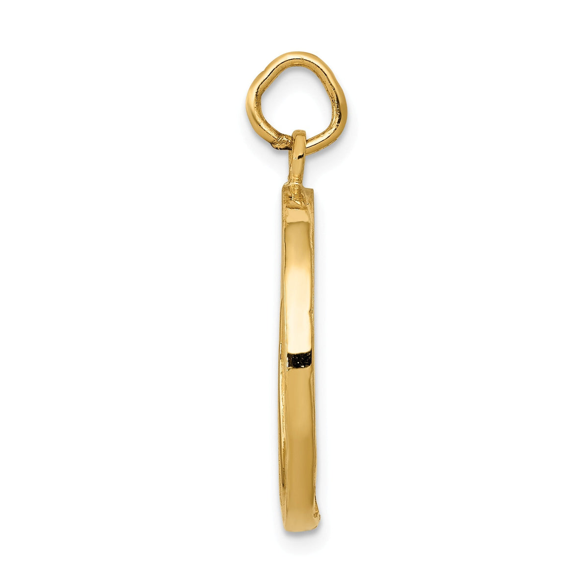 Alternate view of the 14k Yellow Gold Chicago Skyline Circle Charm by The Black Bow Jewelry Co.