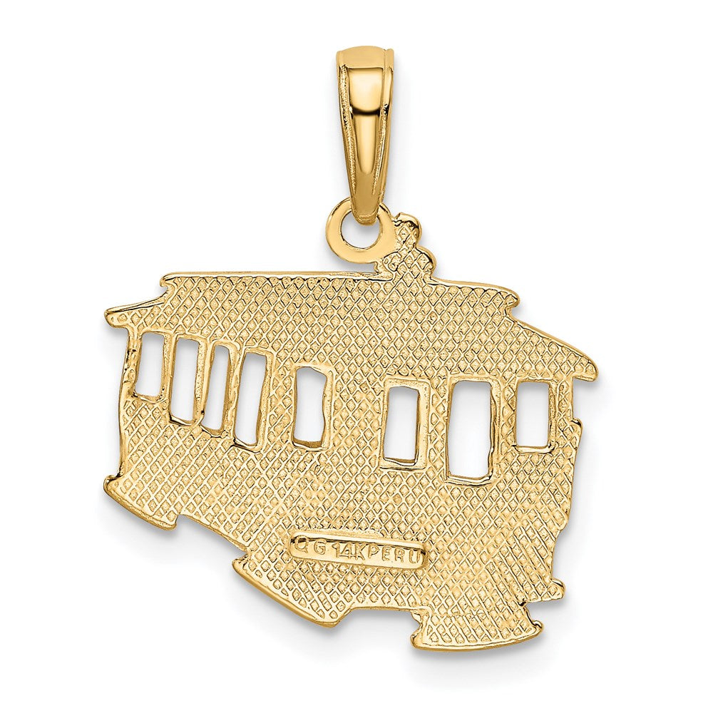 Alternate view of the 14k Yellow Gold Cable Car Pendant by The Black Bow Jewelry Co.