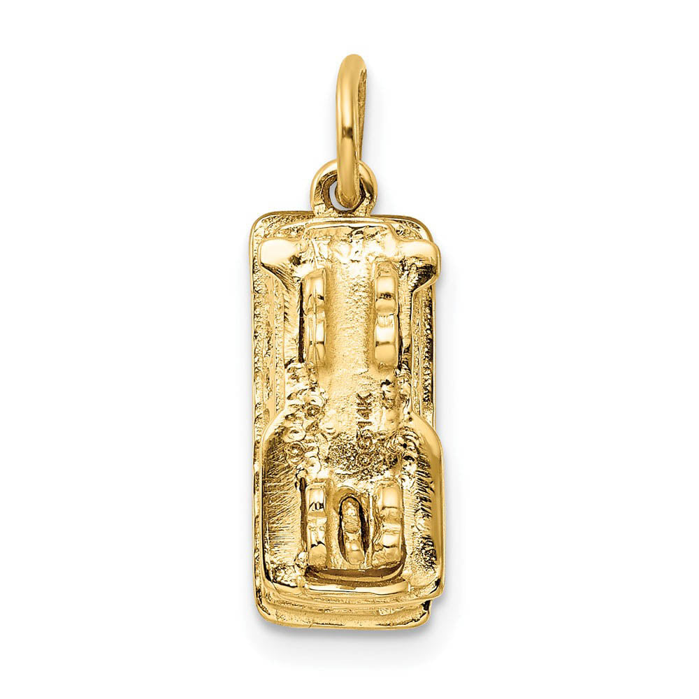 Alternate view of the 14k Yellow Gold 3D Vertical Cable Car Charm by The Black Bow Jewelry Co.