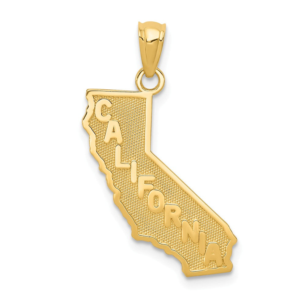 14k Yellow Gold California State Pendant, Item P10032 by The Black Bow Jewelry Co.