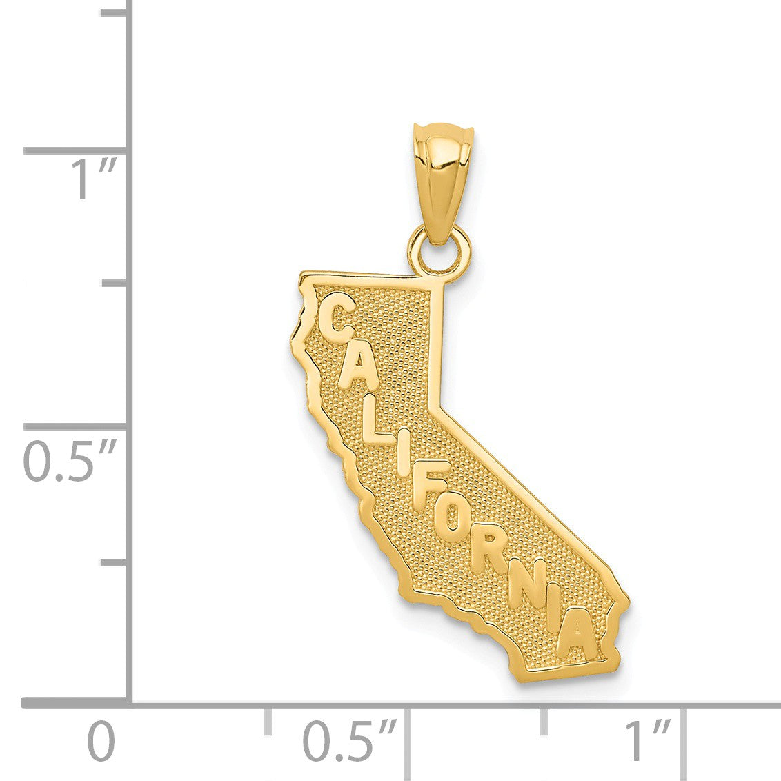 Alternate view of the 14k Yellow Gold California State Pendant by The Black Bow Jewelry Co.
