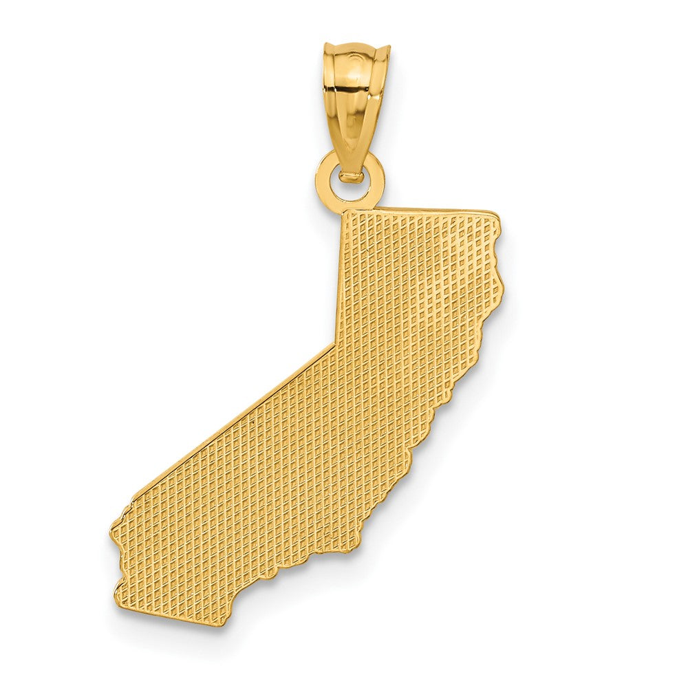 Alternate view of the 14k Yellow Gold California State Pendant by The Black Bow Jewelry Co.