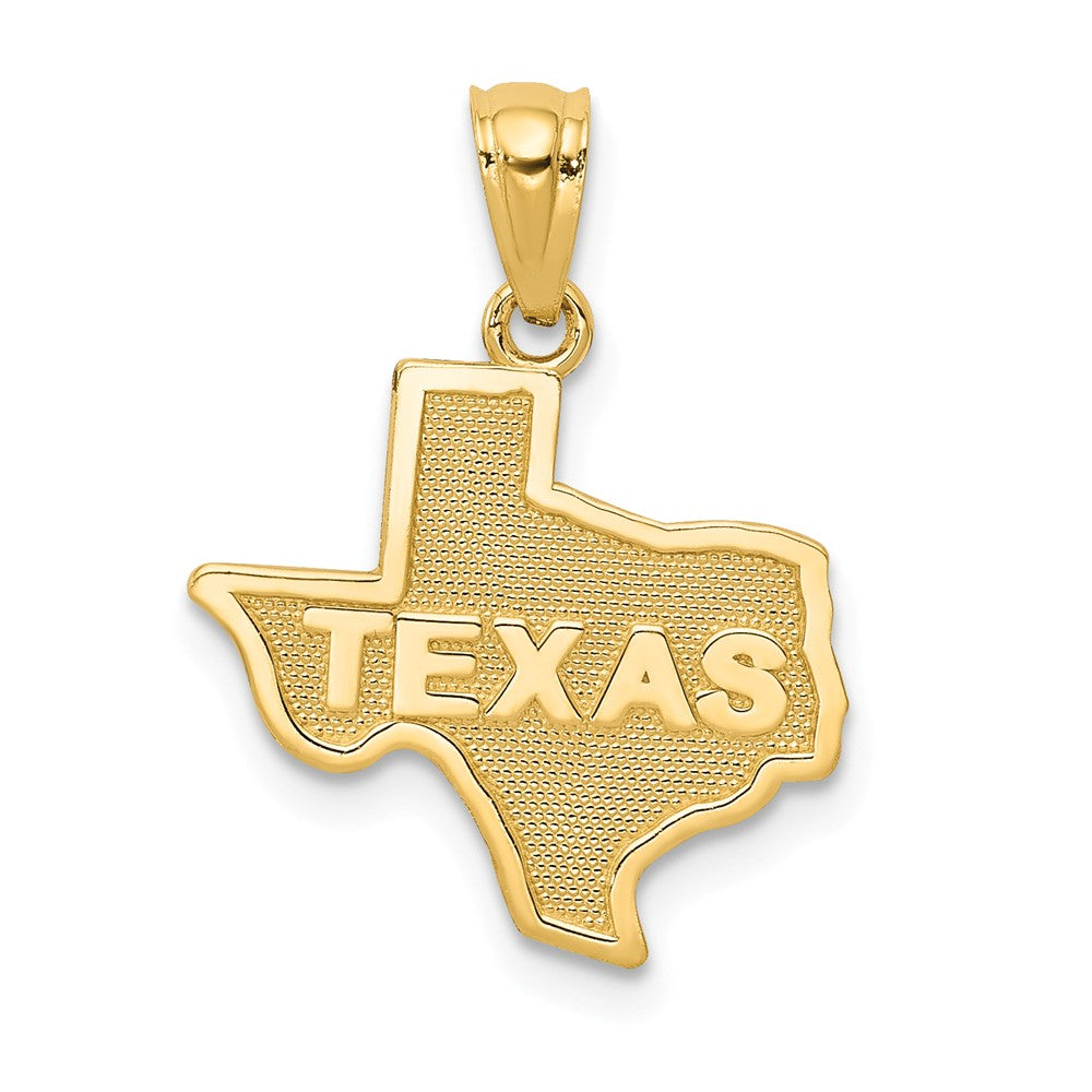 14k Yellow Gold State of Texas Pendant, Item P10036 by The Black Bow Jewelry Co.