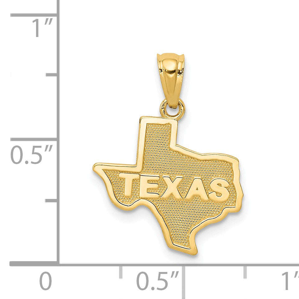 Alternate view of the 14k Yellow Gold State of Texas Pendant by The Black Bow Jewelry Co.