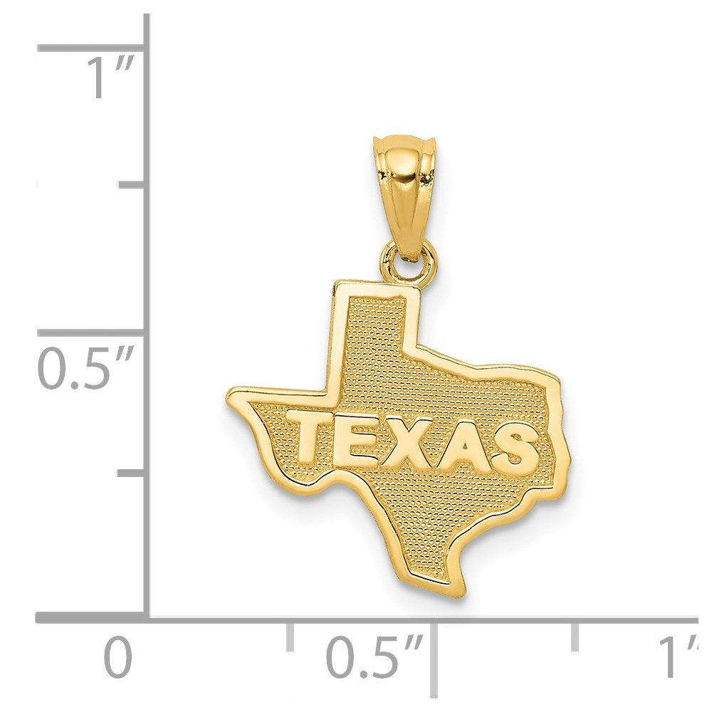 Alternate view of the 14k Yellow Gold State of Texas Pendant by The Black Bow Jewelry Co.