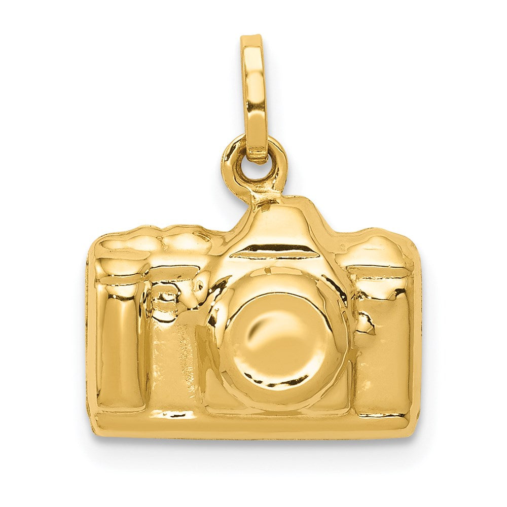 14k Yellow Gold 3D Polished Camera Charm, Item P10037 by The Black Bow Jewelry Co.