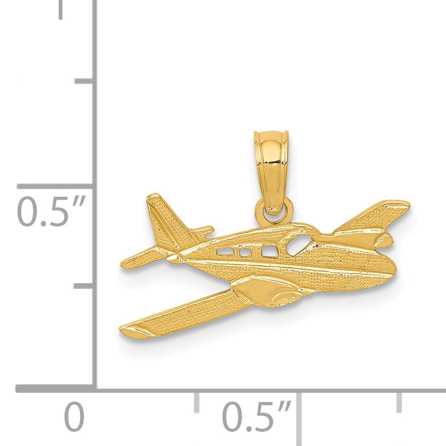 Alternate view of the 14k Yellow Gold Cessna Plane Pendant by The Black Bow Jewelry Co.