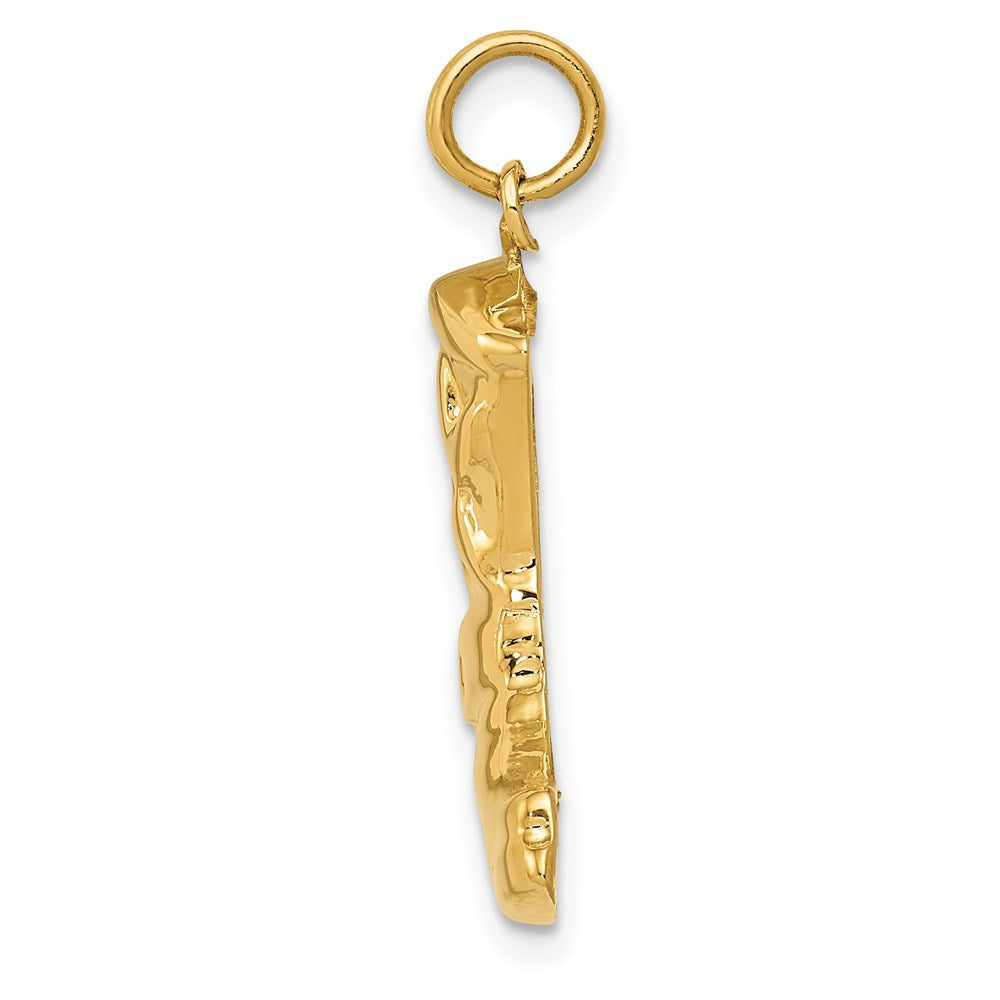 Alternate view of the 14k Yellow Gold Satin 2D Cowboy Boot Charm by The Black Bow Jewelry Co.