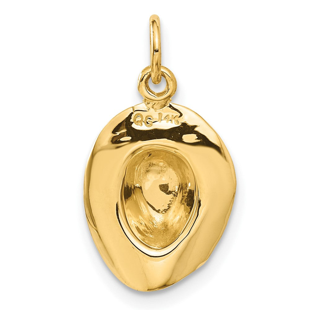 Alternate view of the 14k Yellow Gold 3D Cowboy Hat Charm by The Black Bow Jewelry Co.