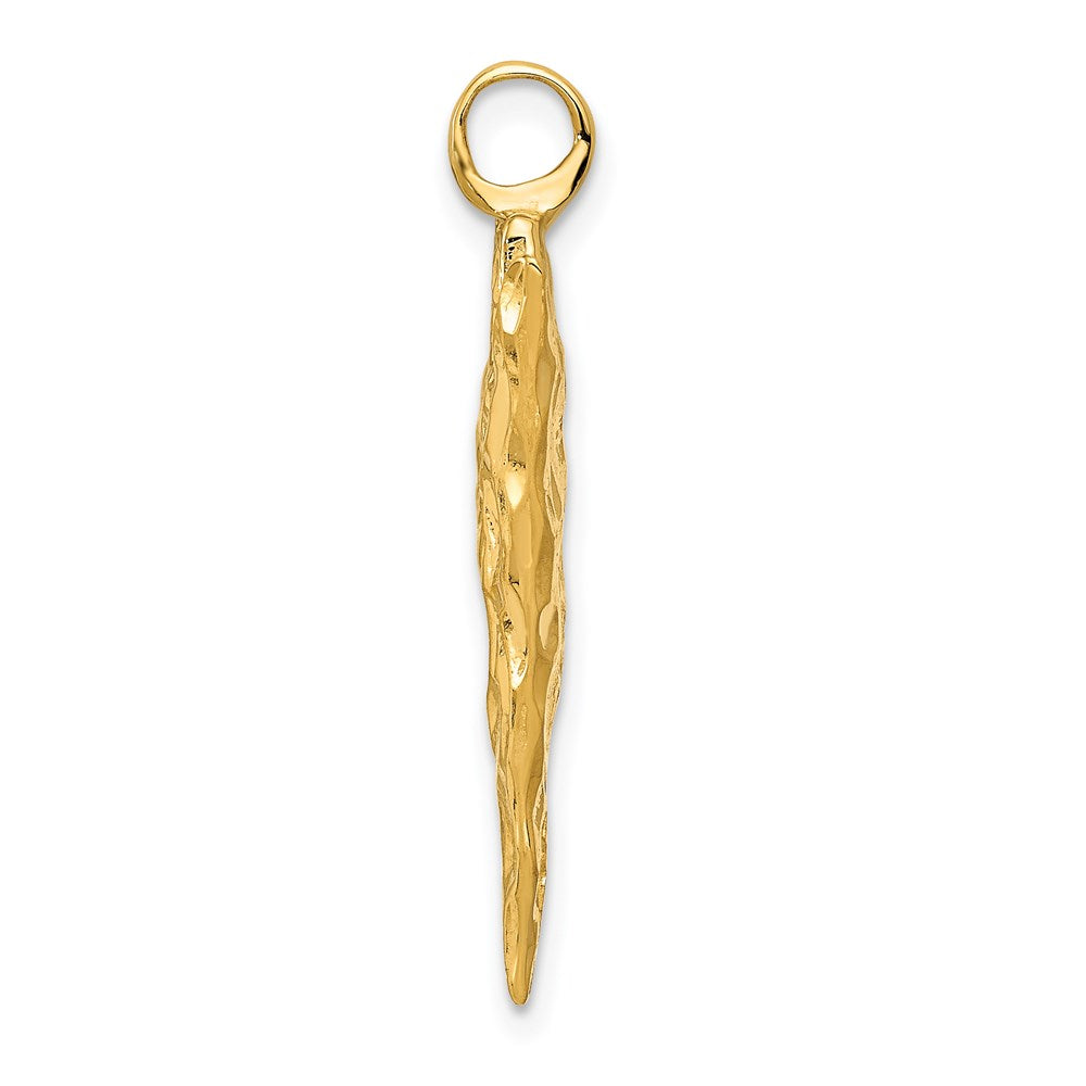 Alternate view of the 14k Yellow Gold Polished Arrowhead Pendant by The Black Bow Jewelry Co.