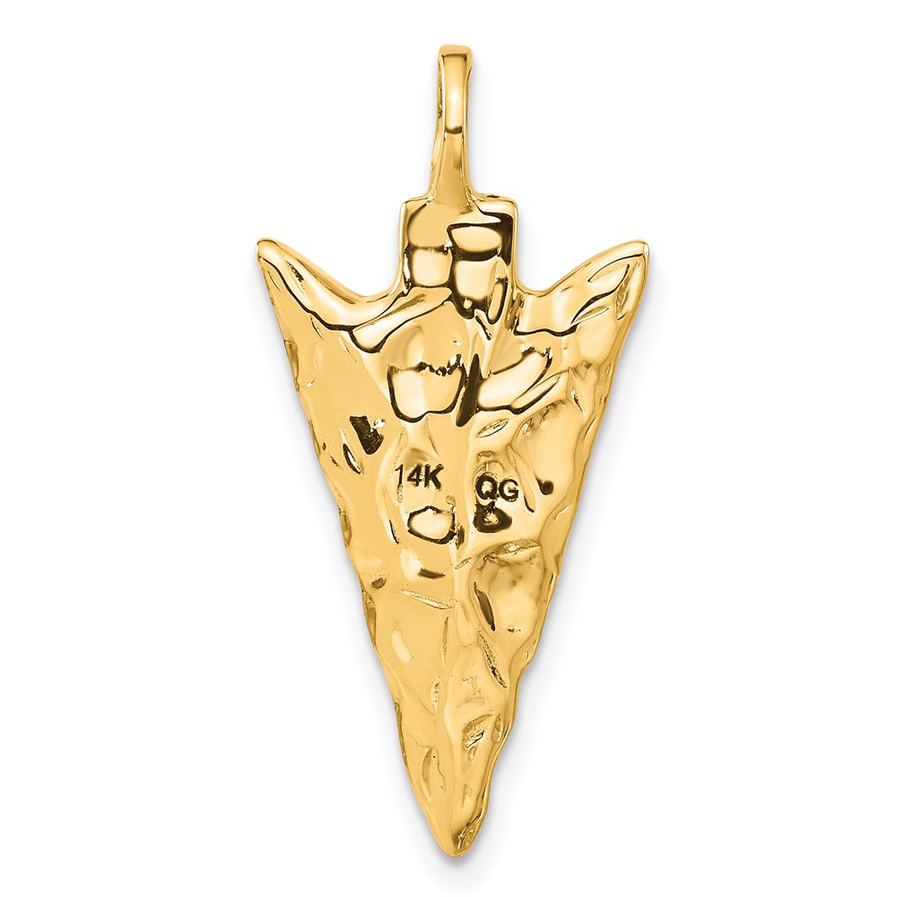 Alternate view of the 14k Yellow Gold Polished Arrowhead Pendant by The Black Bow Jewelry Co.
