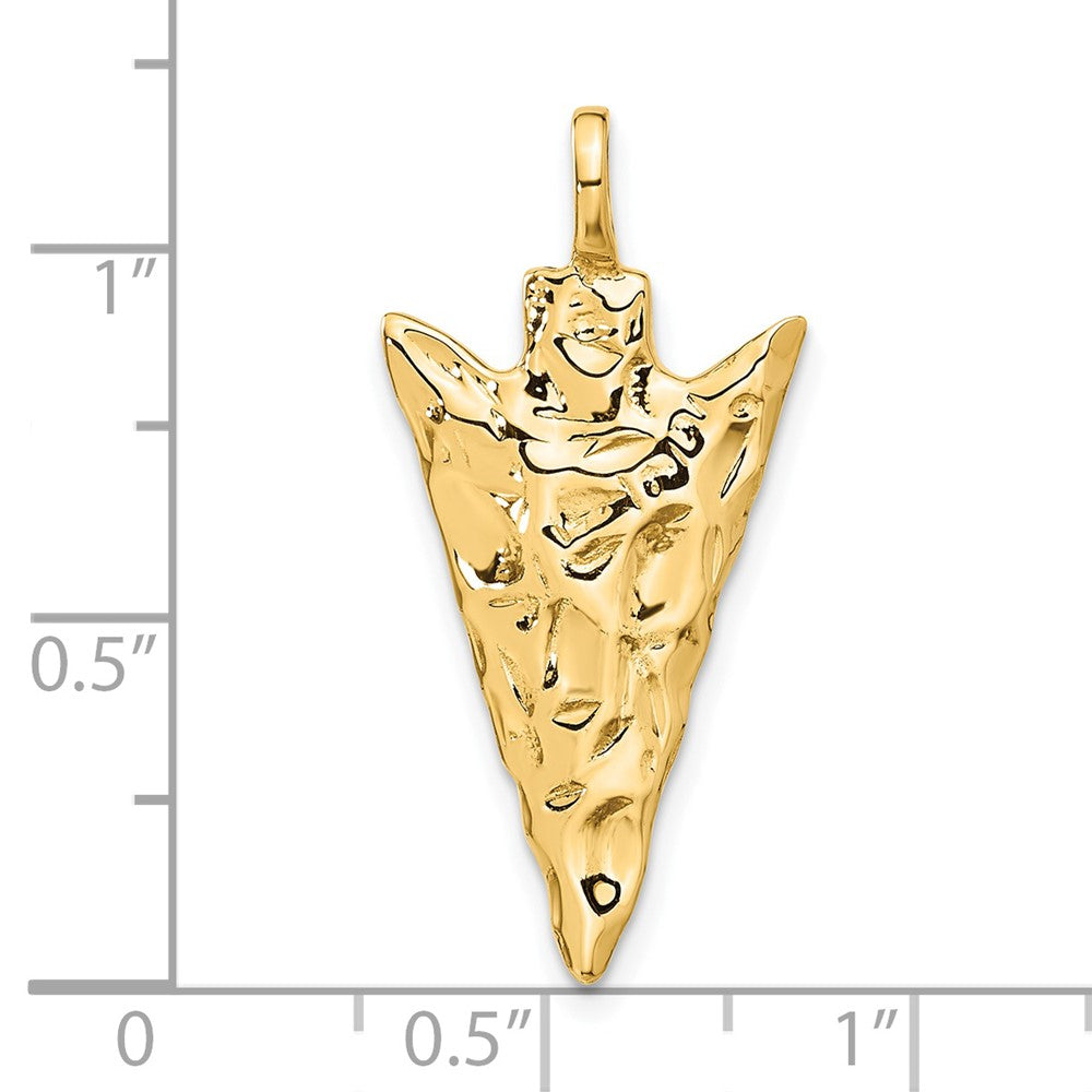 Alternate view of the 14k Yellow Gold Polished Arrowhead Pendant by The Black Bow Jewelry Co.