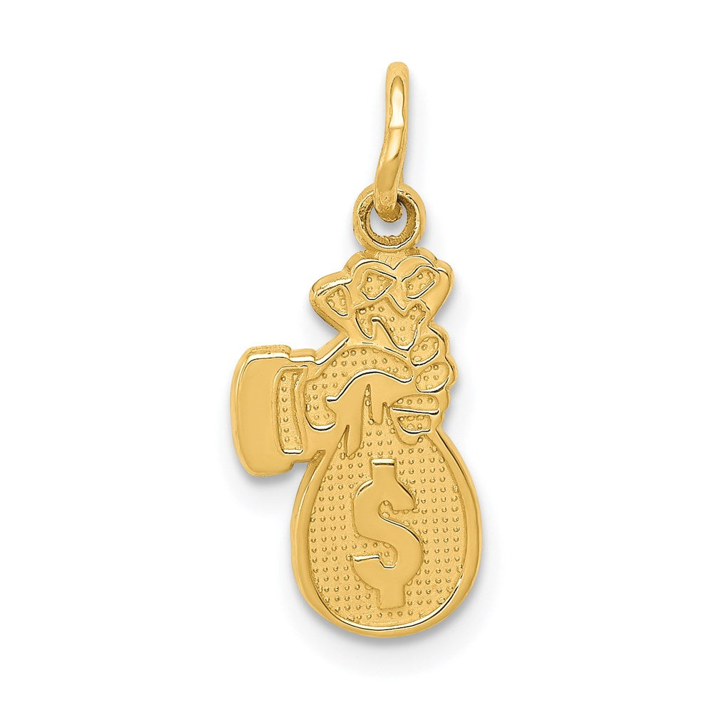 14k Yellow Gold Money Bag Charm, Item P10099 by The Black Bow Jewelry Co.