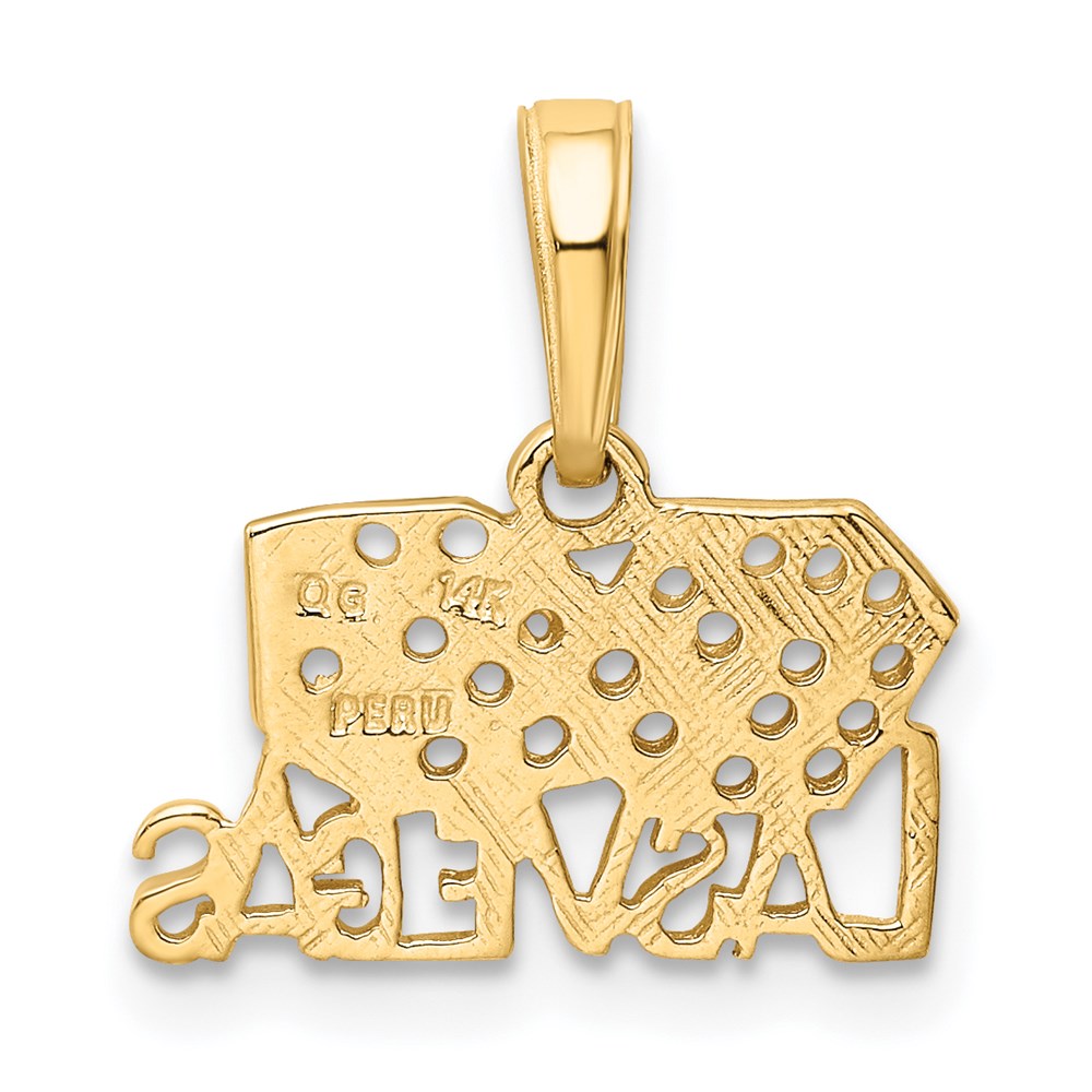 Alternate view of the 14k Yellow Gold Las Vegas Dice Pendant by The Black Bow Jewelry Co.