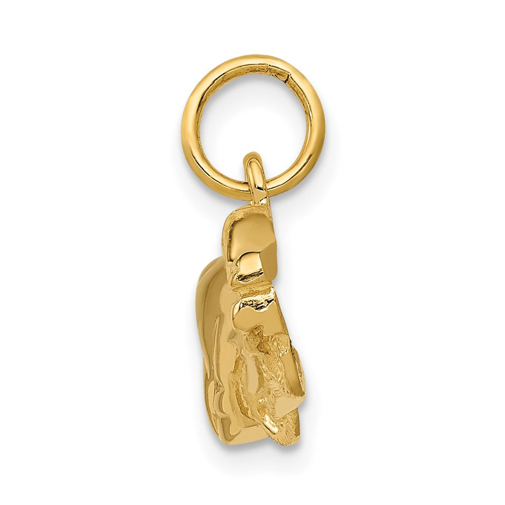 Alternate view of the 14k Yellow Gold Satin and Diamond Cut Sport Car Charm by The Black Bow Jewelry Co.