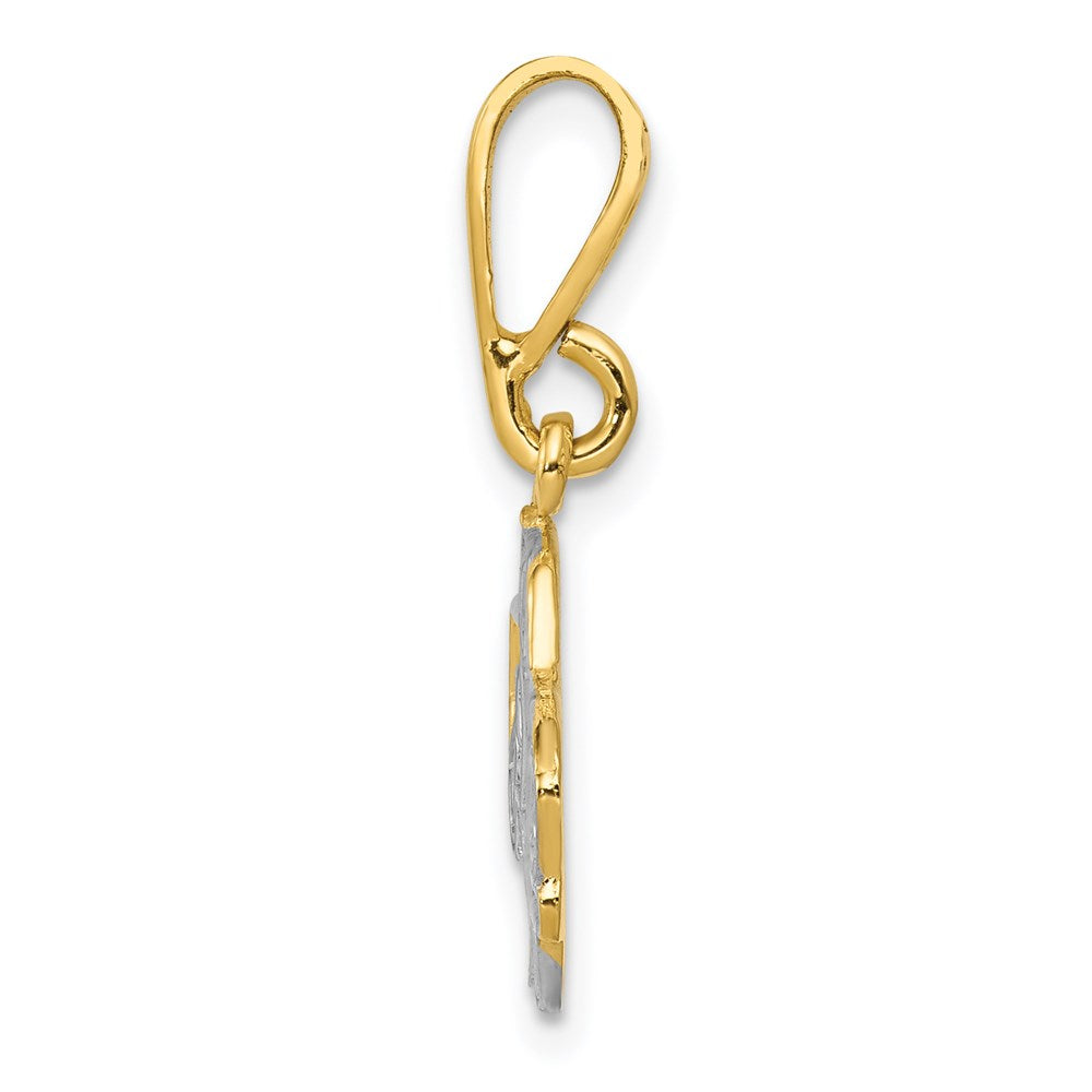 Alternate view of the 14k Yellow Gold and White Rhodium Pick-up Truck Pendant by The Black Bow Jewelry Co.