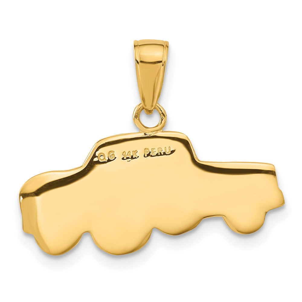 Alternate view of the 14k Yellow Gold and White Rhodium Pick-up Truck Pendant by The Black Bow Jewelry Co.