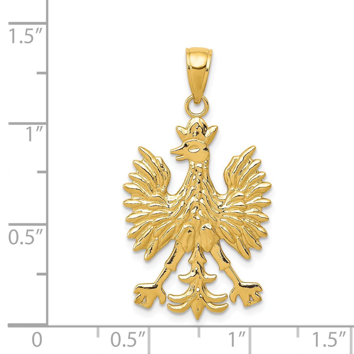 Alternate view of the 14k Yellow Gold Polish Eagle Pendant by The Black Bow Jewelry Co.