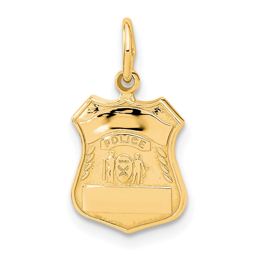 14k Yellow Gold Police Badge Charm, Item P10191 by The Black Bow Jewelry Co.
