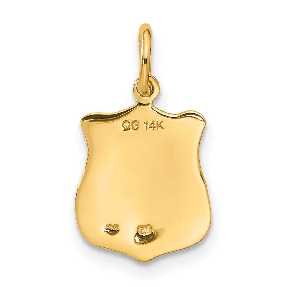 Alternate view of the 14k Yellow Gold Police Badge Charm by The Black Bow Jewelry Co.