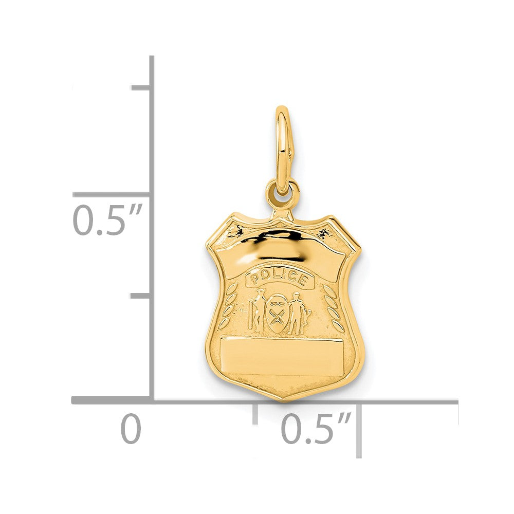 Alternate view of the 14k Yellow Gold Police Badge Charm by The Black Bow Jewelry Co.