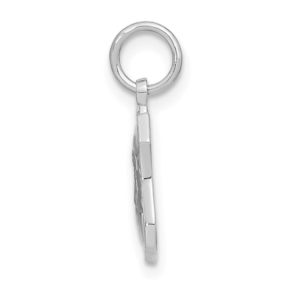 Alternate view of the 14k White Gold Police Badge Charm by The Black Bow Jewelry Co.