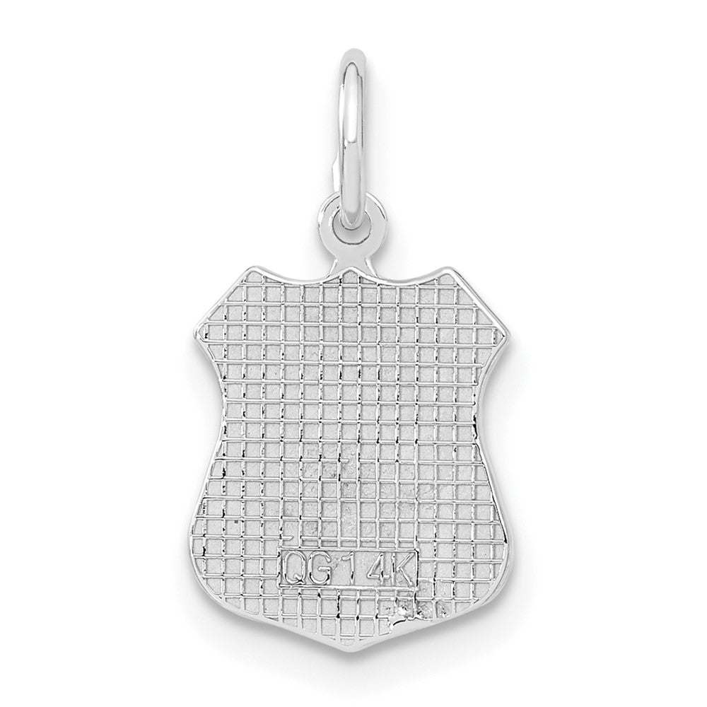 Alternate view of the 14k White Gold Police Badge Charm by The Black Bow Jewelry Co.