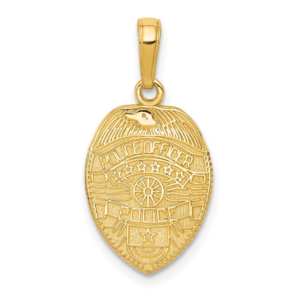 14k Yellow Gold Police officer Badge Pendant, Item P10194 by The Black Bow Jewelry Co.