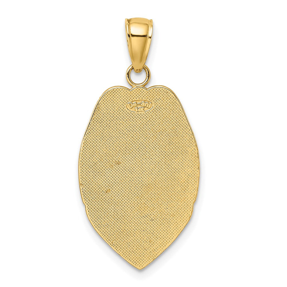 Alternate view of the 14k Yellow Gold Polished Badge Pendant by The Black Bow Jewelry Co.