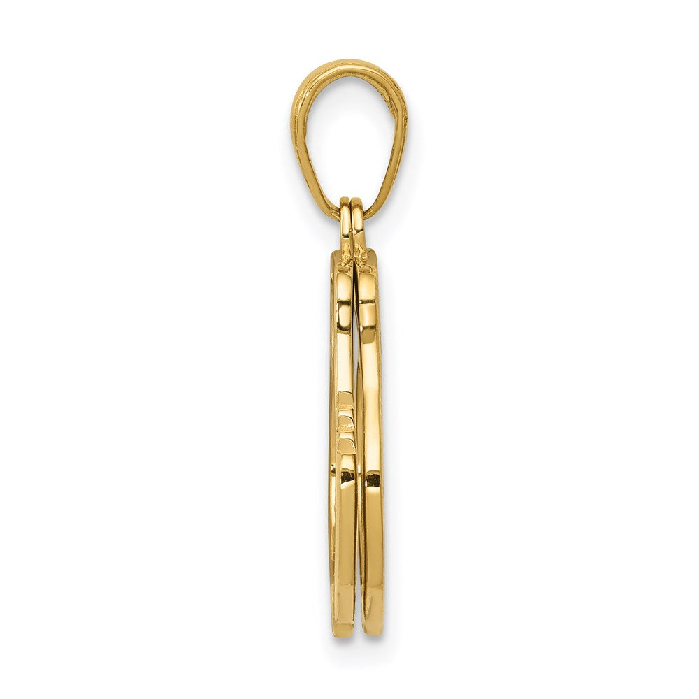 Alternate view of the 14k Yellow Gold Large Handcuffs Pendant by The Black Bow Jewelry Co.