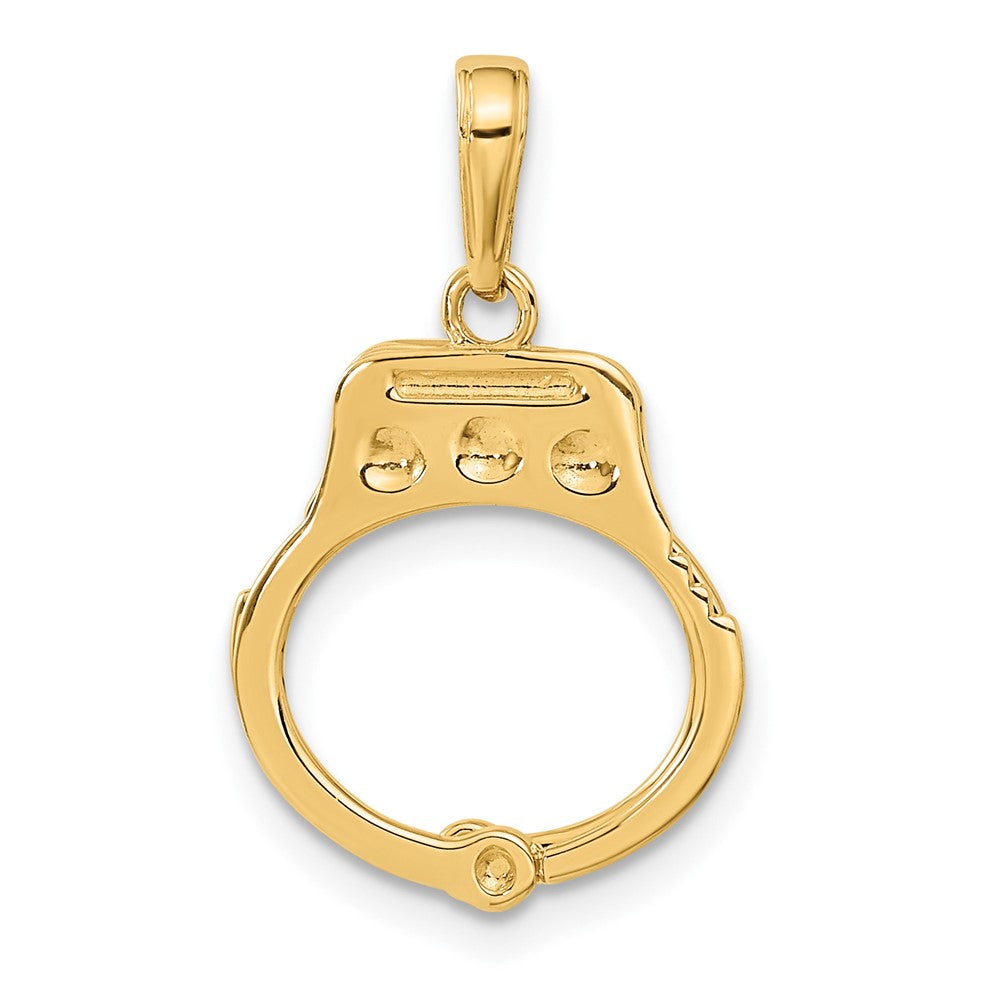 Alternate view of the 14k Yellow Gold Large Handcuffs Pendant by The Black Bow Jewelry Co.