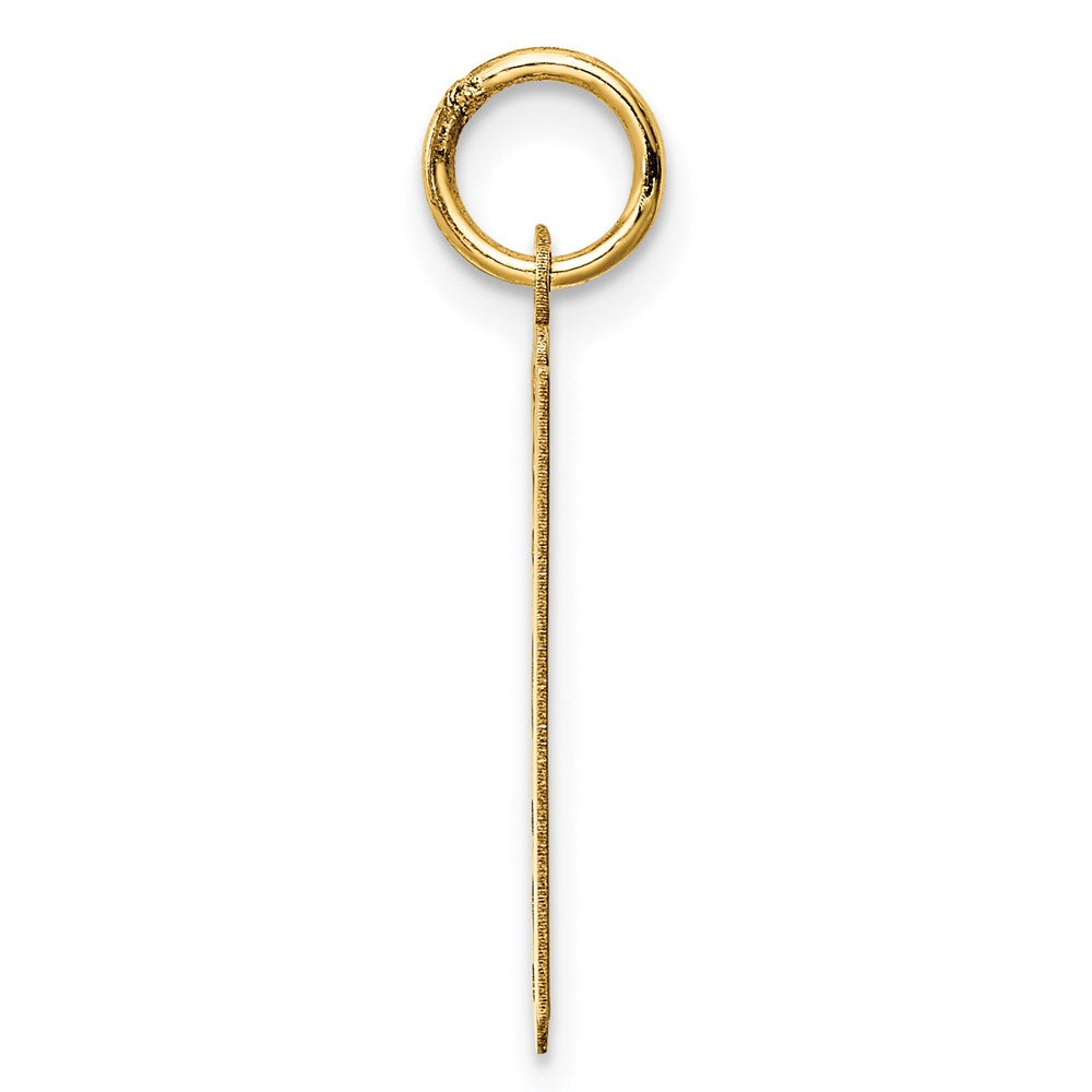 Alternate view of the 14k Yellow Gold Polished Razor Blade Charm by The Black Bow Jewelry Co.