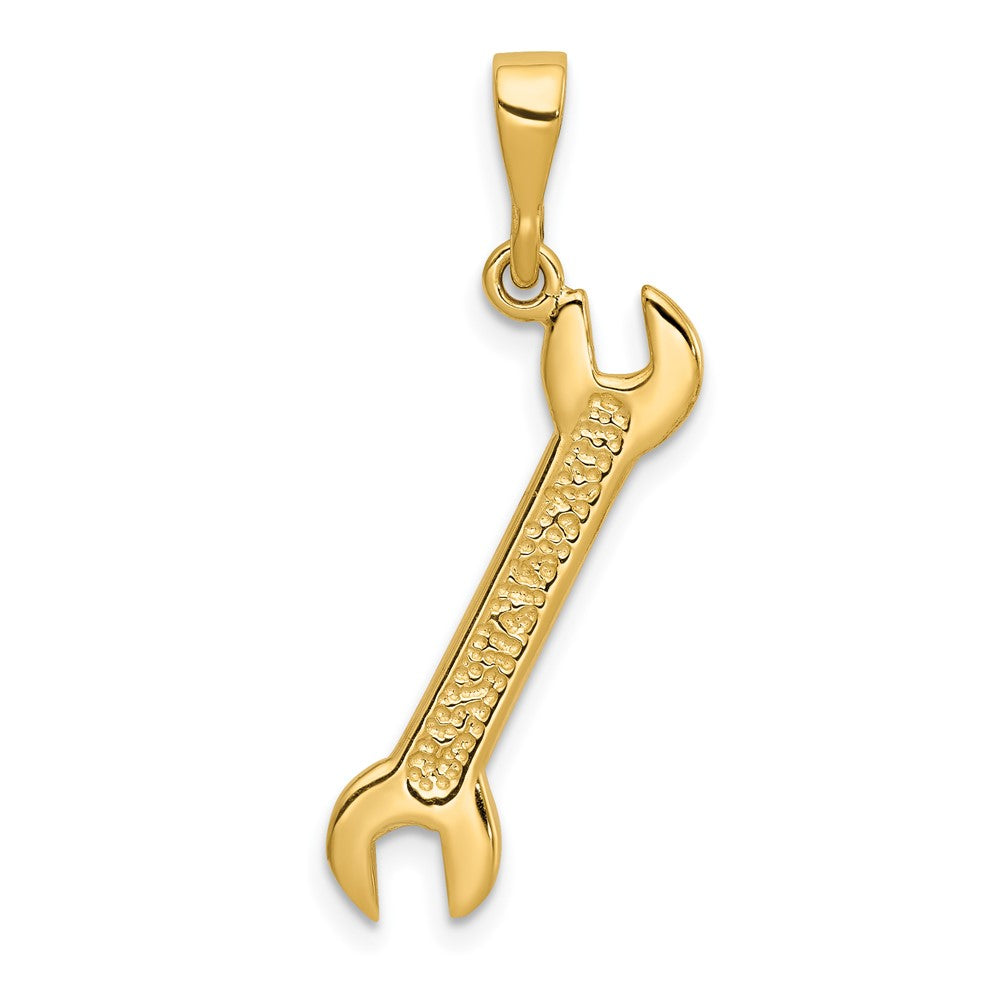 14k Yellow Gold Wrench Pendant, Item P10207 by The Black Bow Jewelry Co.