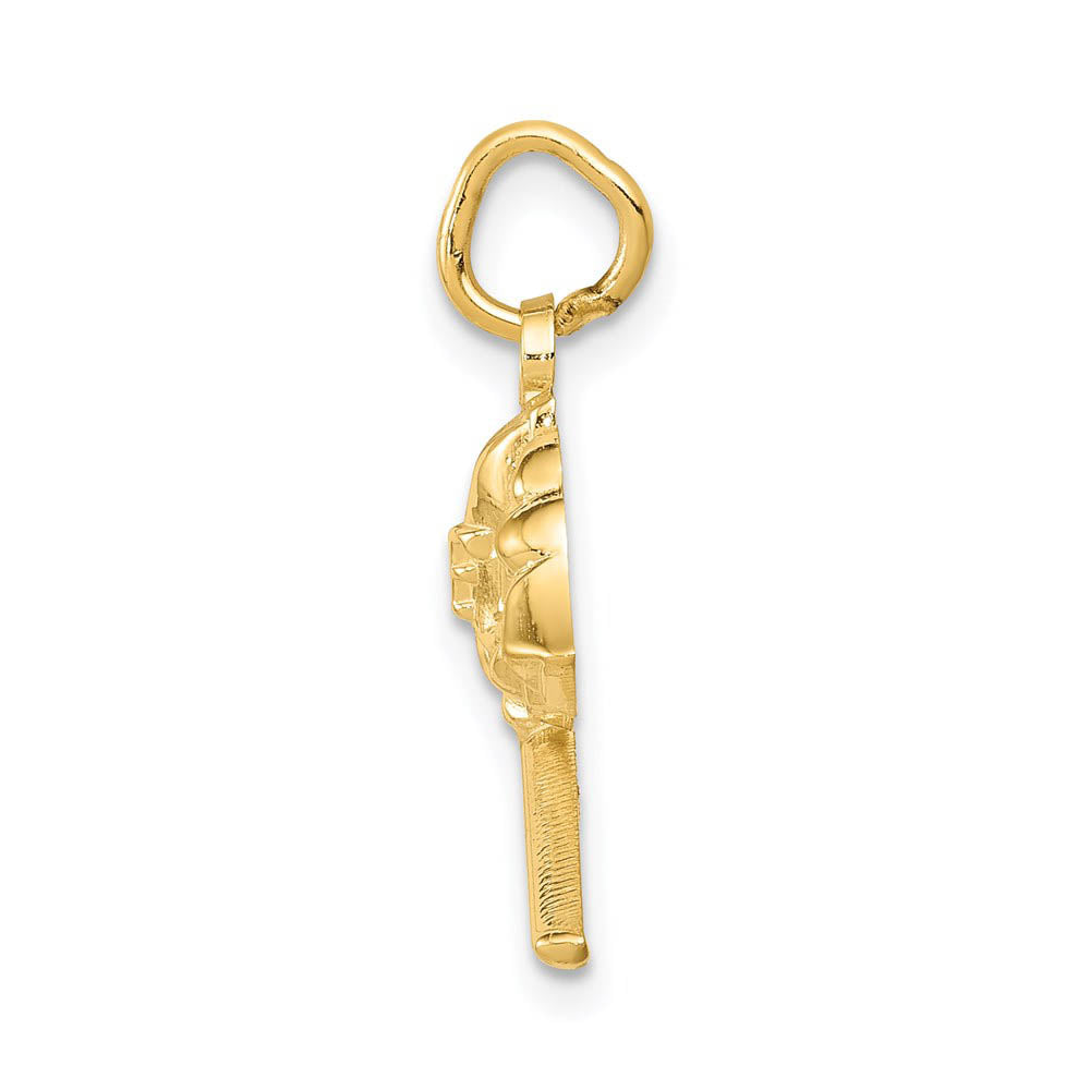 Alternate view of the 14k Yellow Gold 2D Fire Department Insignia Charm by The Black Bow Jewelry Co.