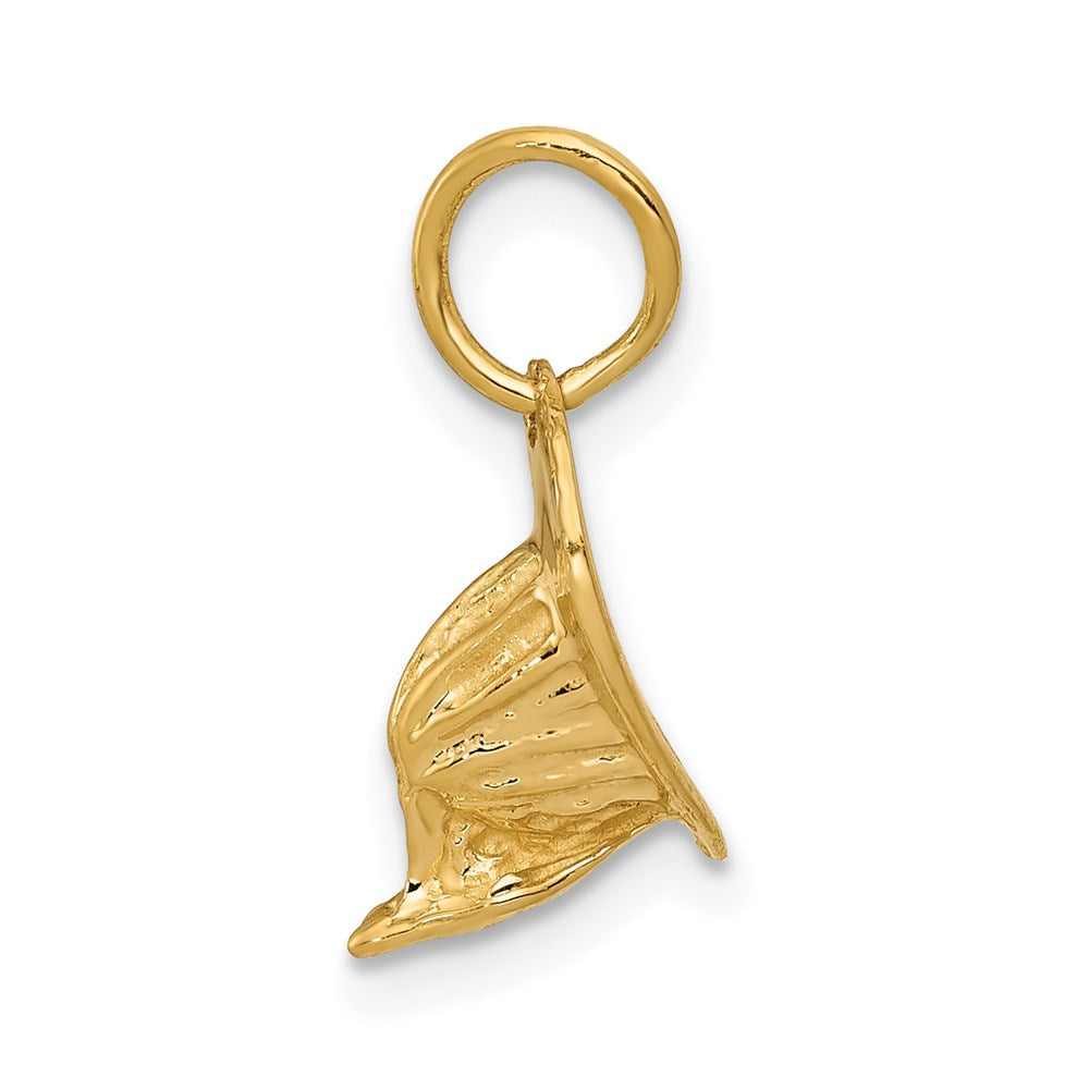 Alternate view of the 14k Yellow Gold 3D Small Fireman's Hat Charm by The Black Bow Jewelry Co.