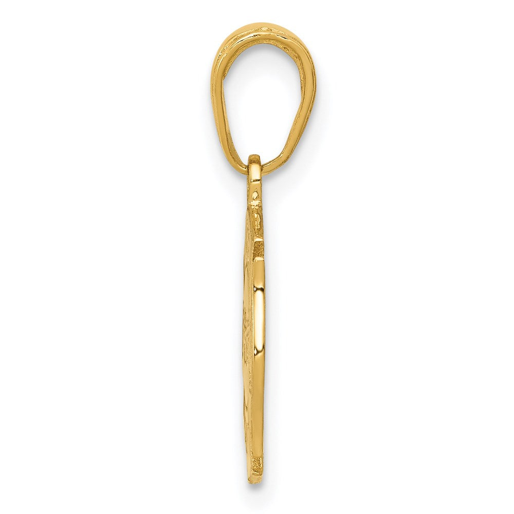 Alternate view of the 14k Yellow Gold Polished Fire Department Shield Pendant by The Black Bow Jewelry Co.