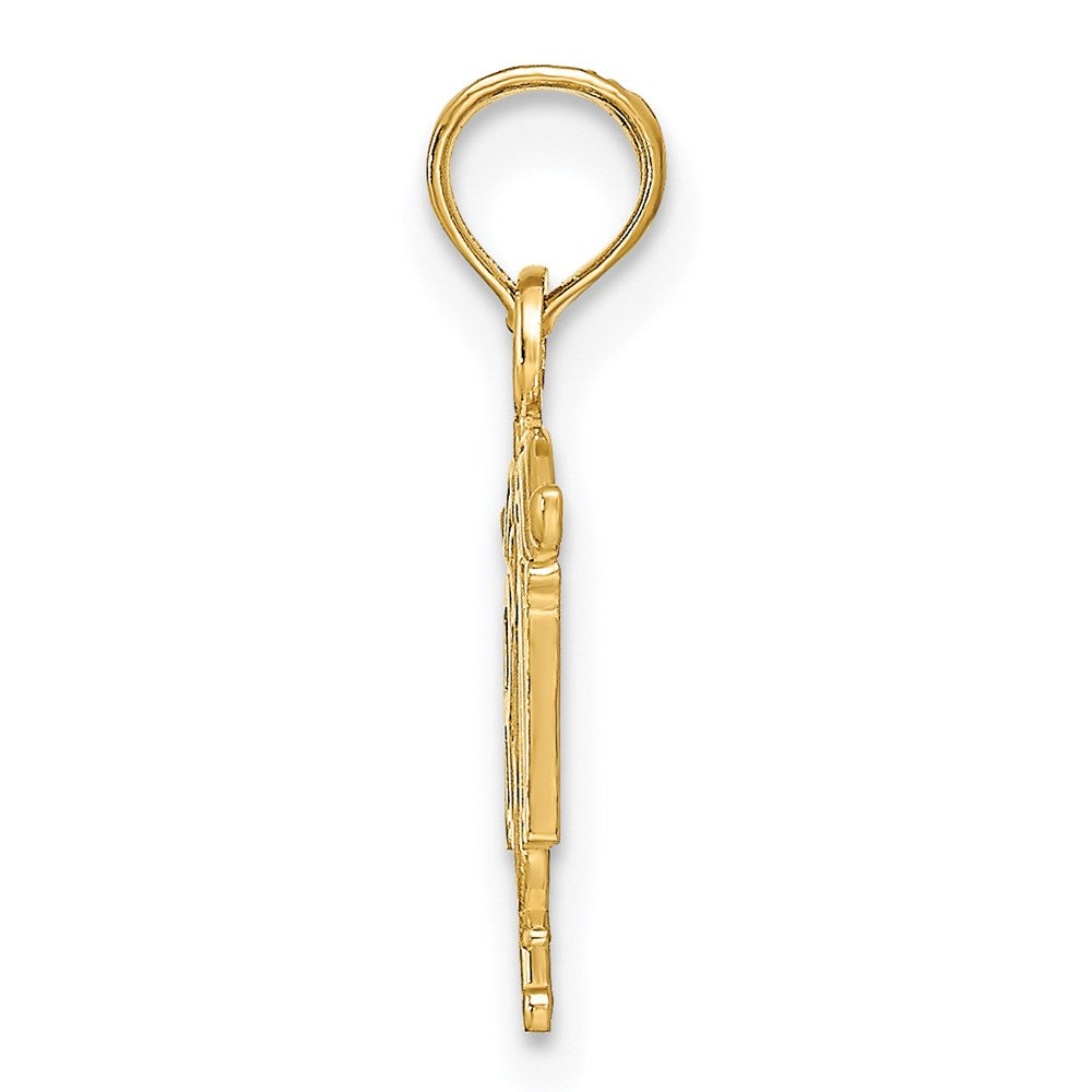 Alternate view of the 14k Yellow Gold Registered Nurse Pendant by The Black Bow Jewelry Co.
