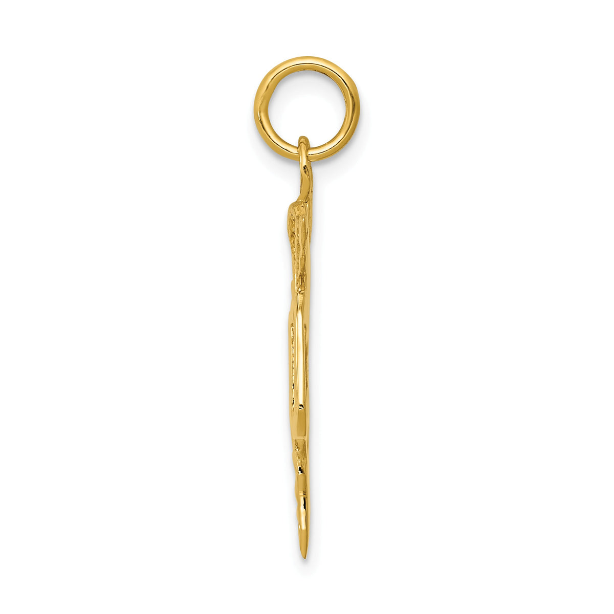 Alternate view of the 14k Yellow Gold MD Caduceus Charm 22mm by The Black Bow Jewelry Co.