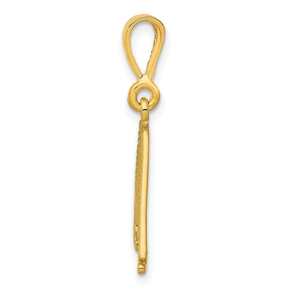 Alternate view of the 14k Yellow Gold, Ashley Collection, Textured Initial A Pendant by The Black Bow Jewelry Co.