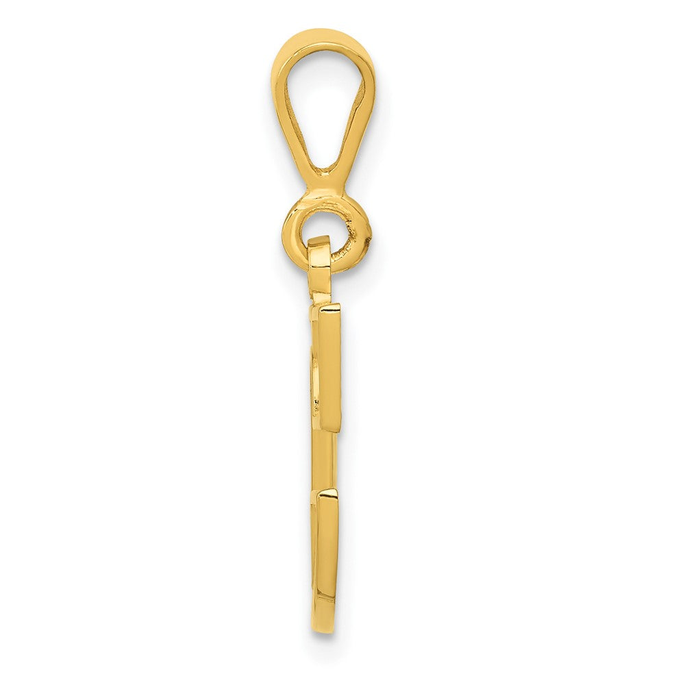 Alternate view of the 14k Yellow Gold, Ashley Collection, Textured Initial C Pendant by The Black Bow Jewelry Co.