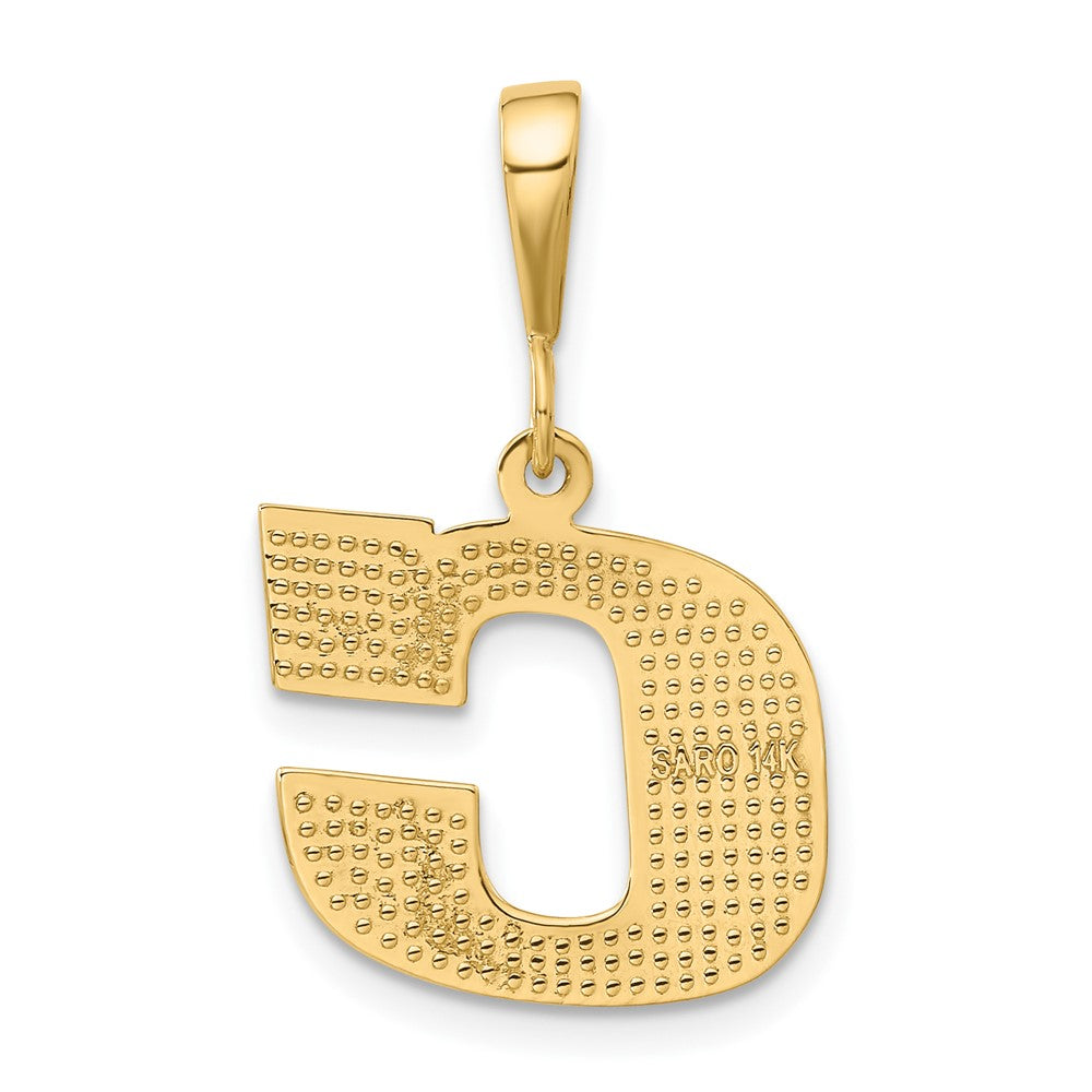 Alternate view of the 14k Yellow Gold, Ashley Collection, Textured Initial C Pendant by The Black Bow Jewelry Co.
