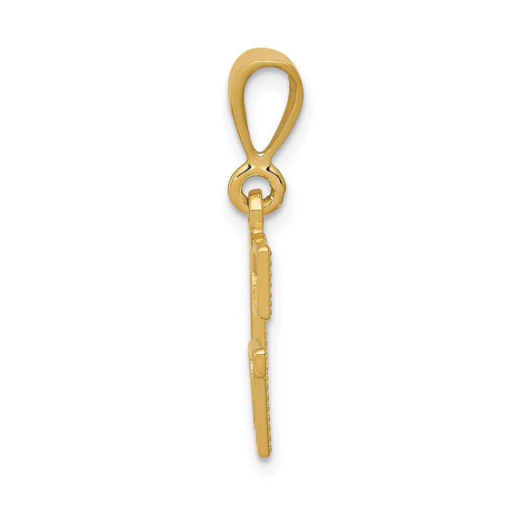 Alternate view of the 14k Yellow Gold, Ashley Collection, Textured Initial G Pendant by The Black Bow Jewelry Co.