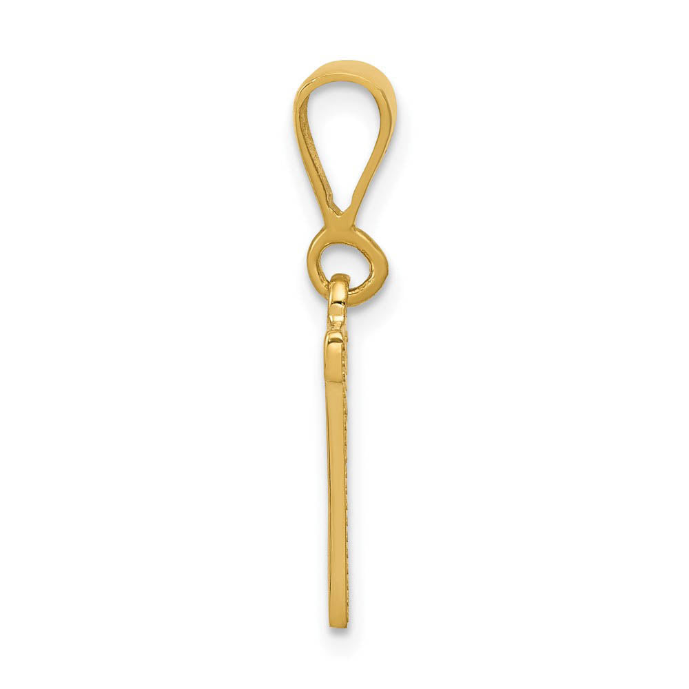 Alternate view of the 14k Yellow Gold, Ashley Collection, Textured Initial N Pendant by The Black Bow Jewelry Co.