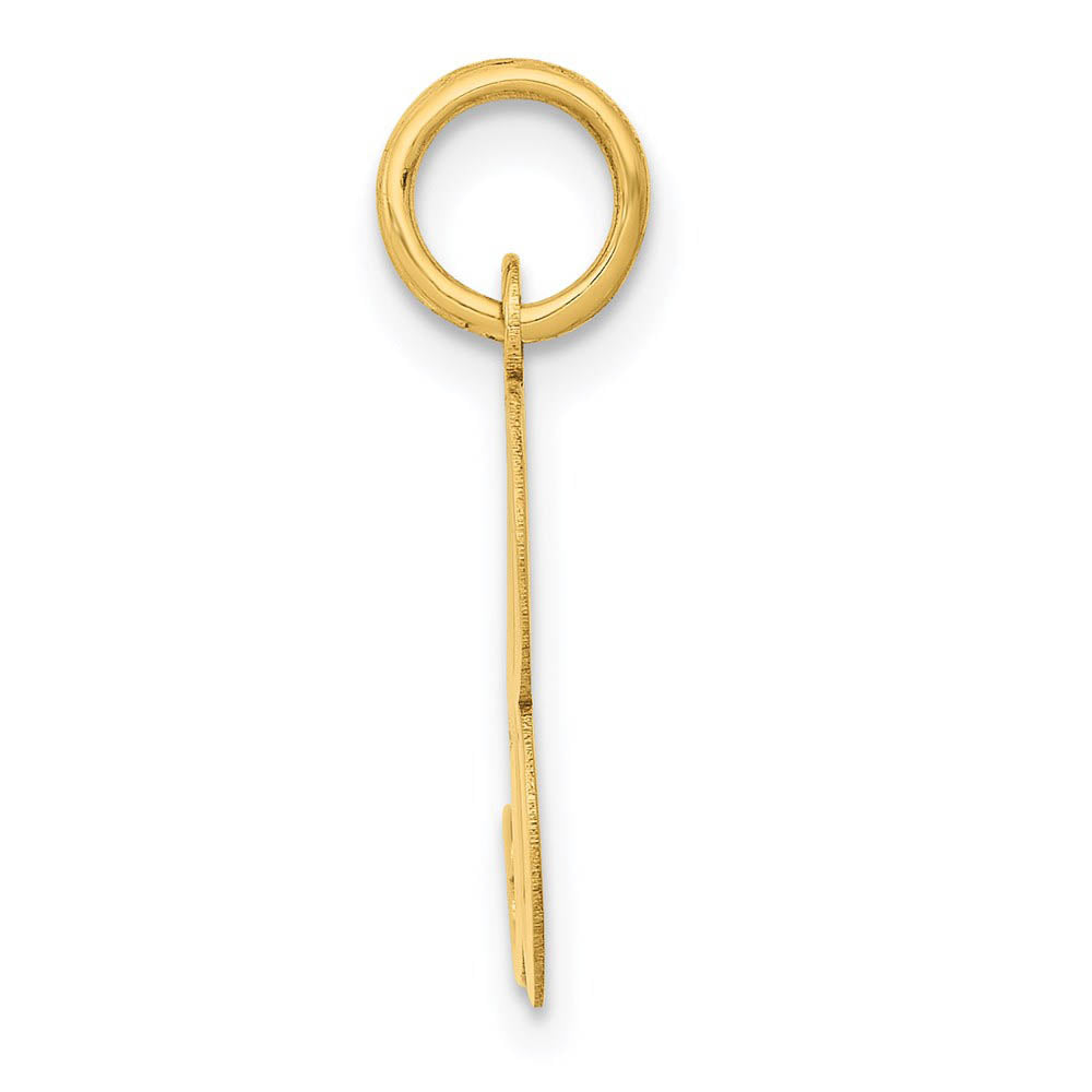 Alternate view of the 14k Yellow Gold, Ella Collection Medium Fancy Script Initial B Pendant by The Black Bow Jewelry Co.