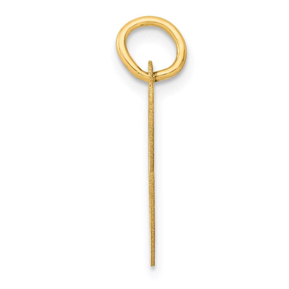 Alternate view of the 14k Yellow Gold, Ella Collection Medium Fancy Script Initial C Pendant by The Black Bow Jewelry Co.