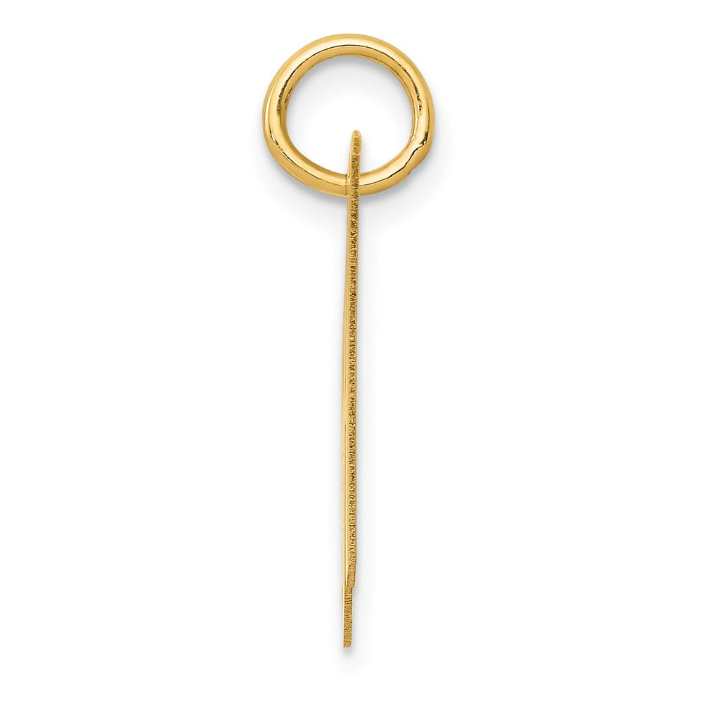 Alternate view of the 14k Yellow Gold, Ella Collection Medium Fancy Script Initial H Pendant by The Black Bow Jewelry Co.